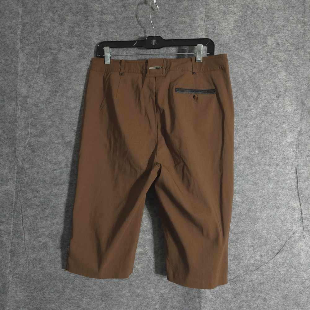 JAMIE SADOCK Cropped Capri Athletic Shorts Pants Womens Sz 8 Brown Khaki Nylon - Picture 2 of 13
